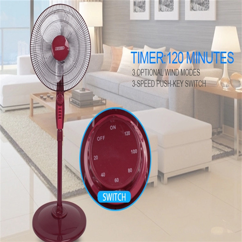 Dongguan Factory 16 Zoll Cooper Motor Luftkühler Fan 2 Stunden Timer Stand Fan mit Best Preis